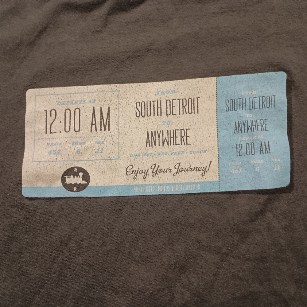 JOURNEY T-SHIRT - Large - Midnight Train Going Anywhere Ticket Music Tee Shirt